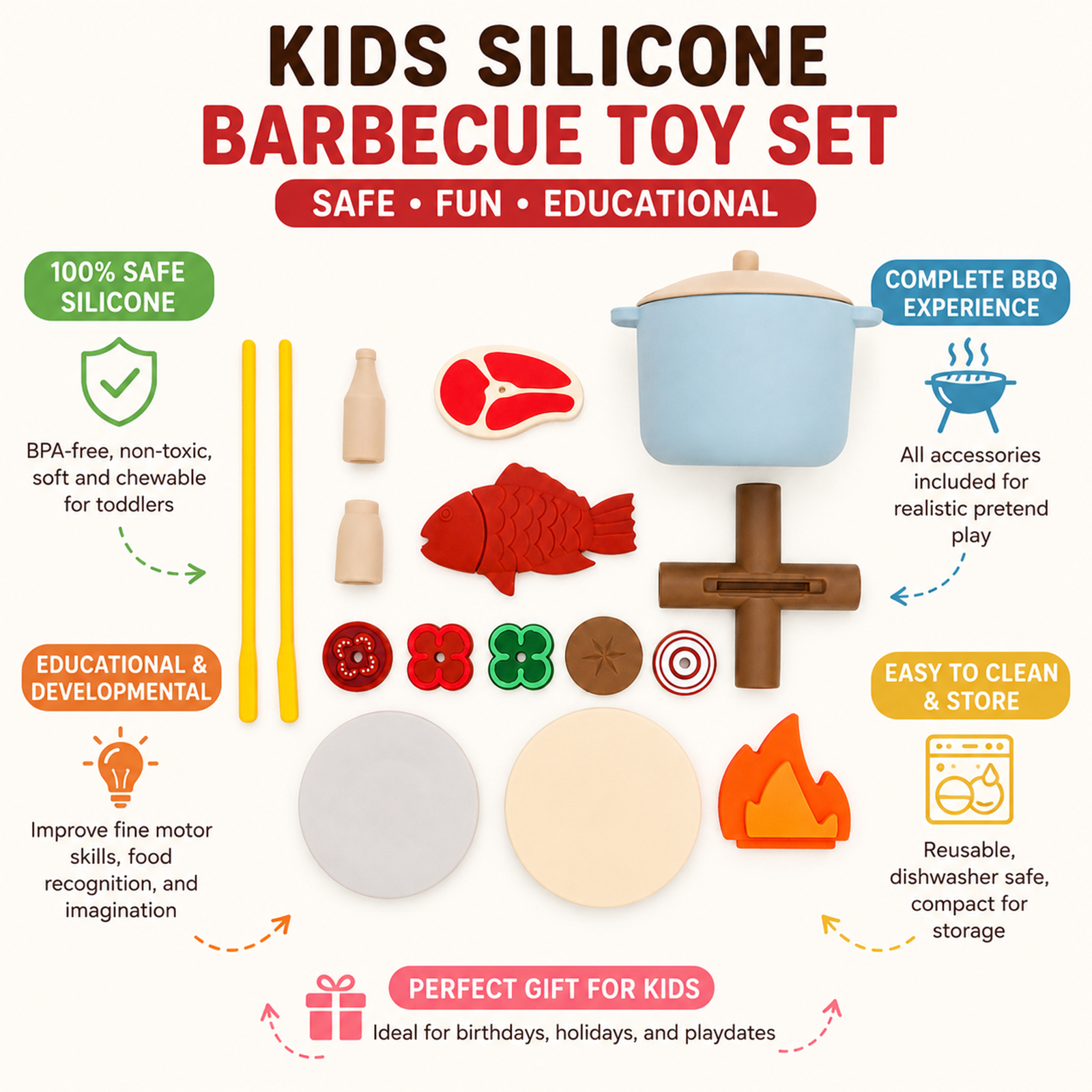 Silicone Kids Camping Toy Set, - Camping Cooking Kids recension och pris