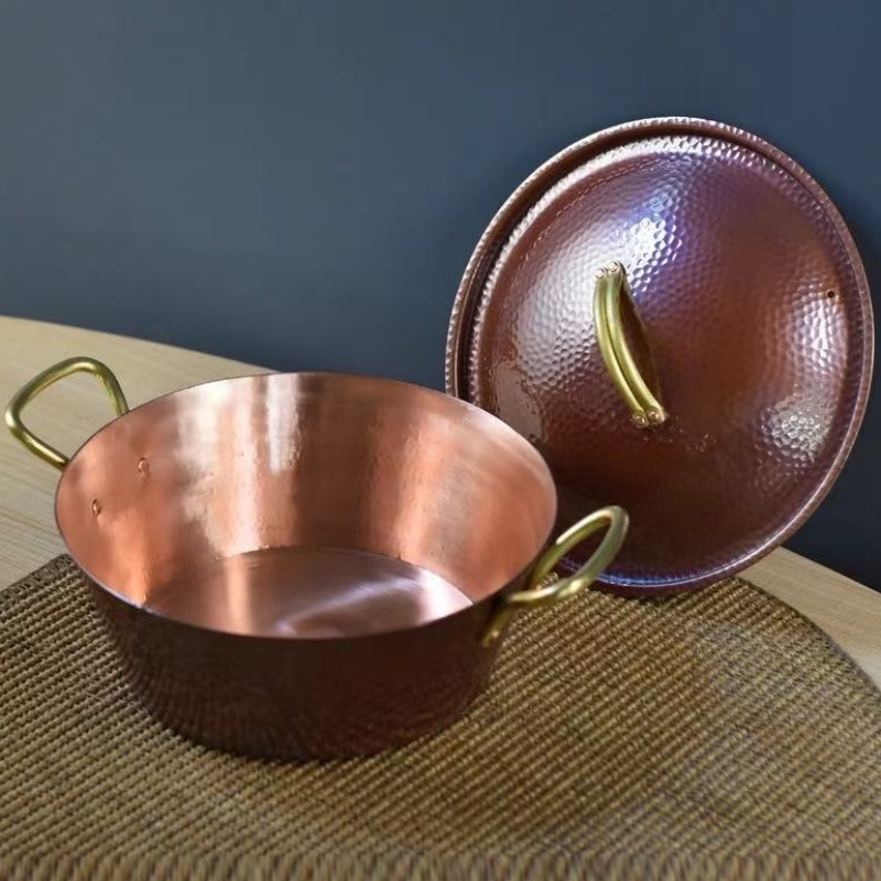 Handcrafted Vintage Copper Pot - Camping Cooking Pot With Lid recension och pris
