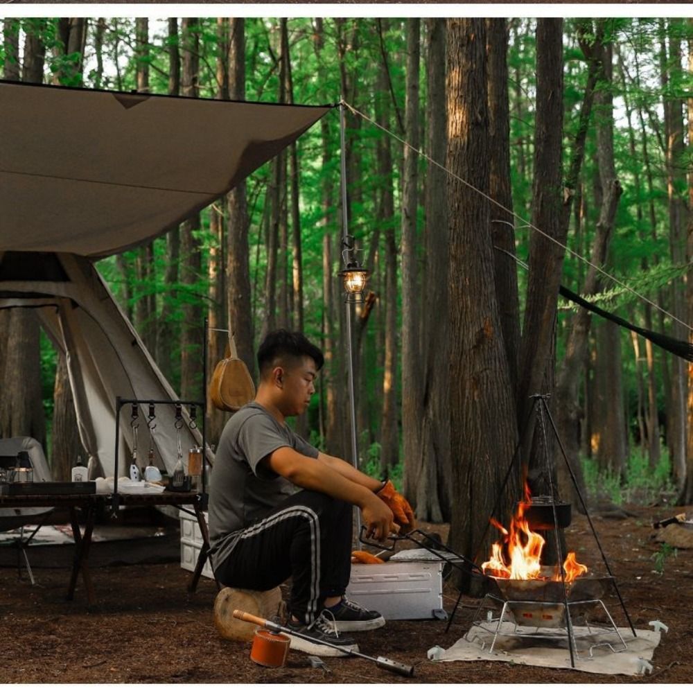 Portable Camping Tripod Adjust - Camping Cooking Pot Tripod recension och pris