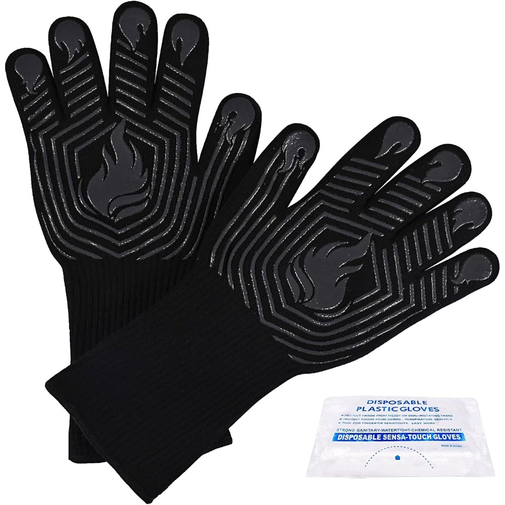 BBQ Gloves, 1472°F Heat Resist - Camping Cooking Grill recension och pris